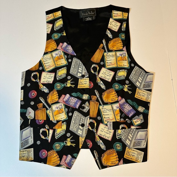 Vintage 1994 Nicole Miller Silk Vest Limited Edition - Picture 1 of 7